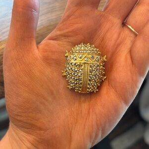 Gold and Silver Bejeweled Brooch